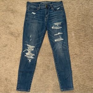 American Eagle Hi-Rise Ripped Jeggings Size 8 Short